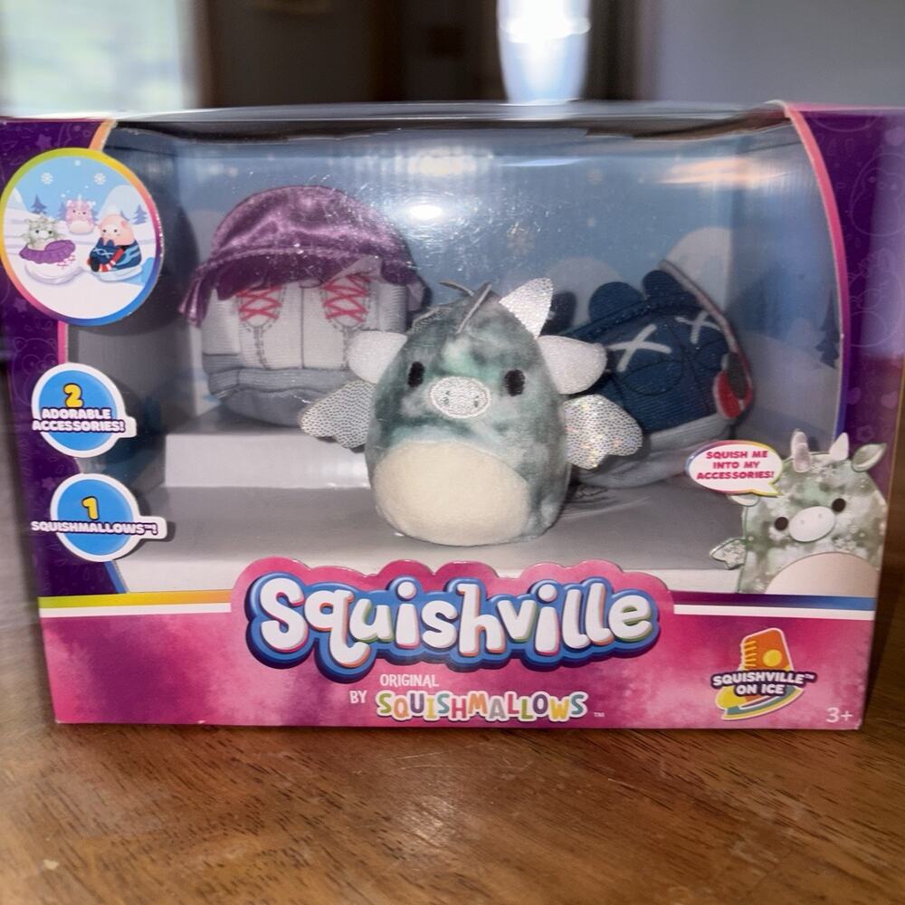Squishmallows Squishville On Ice 2" Playset Hockey Ice Skating NEW